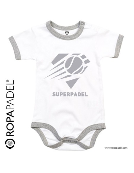 Body de pádel para bebé "BABYPADEL SUPERPADEL - Bodys en ROPAPADEL